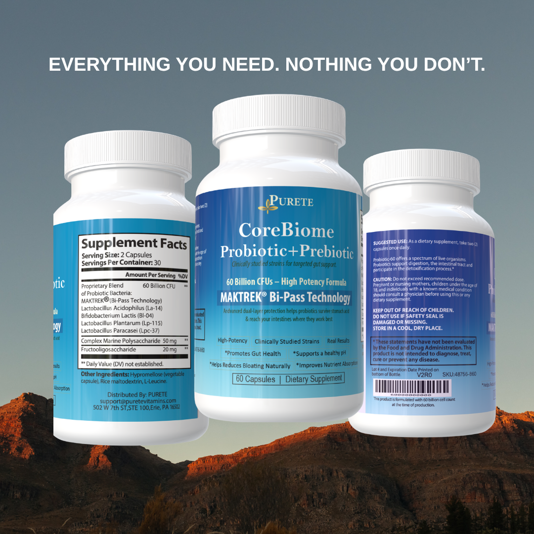CoreBiome Probiotic+Prebiotic Blend – 60 Billion CFUs