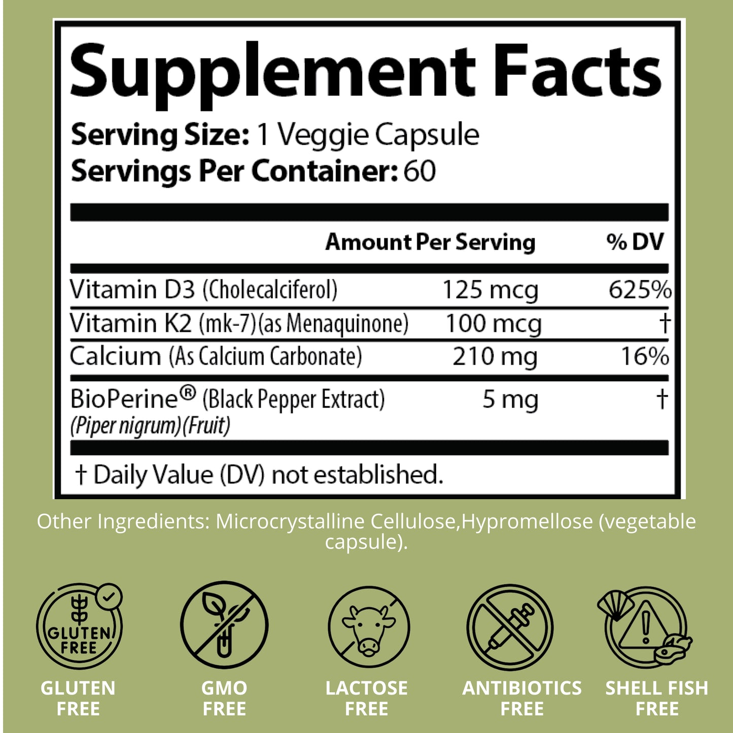 Triple Action Bone Support: Vitamin D3 + K2 with Calcium
