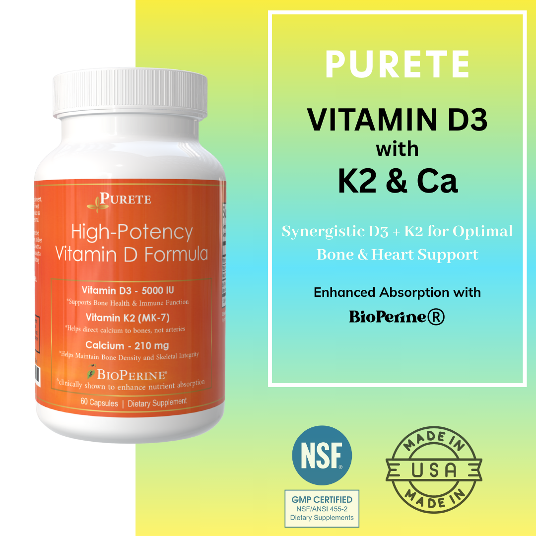 Triple Action Bone Support: Vitamin D3 + K2 with Calcium