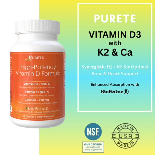 Triple Action Bone Support: Vitamin D3 + K2 with Calcium
