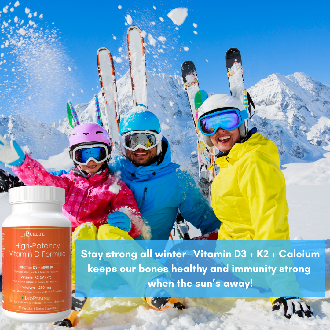 Triple Action Bone Support: Vitamin D3 + K2 with Calcium